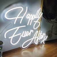 Enseigne Happy ever after personnalisée avec LED murale personnalisée utilisée pour les enseignes au néon dans la décoration de fête de magasin