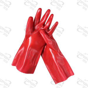 قفازات عمل مقاومة للحريق قابلة لإعادة الاستخدام مبطنة بالـ <span class=keywords><strong>PVC</strong></span> مقاومة للحمض والقلويات من المطاط اللاتكس بألوان قابلة للتخصيص للبناء - Product Image 3