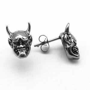 Pendientes con forma de cabeza de diablo de yunnique, diseño geométrico de acero de titanio, a la moda para hombres y mujeres - Product Image 3