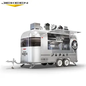 Jekeen madeira frita pizza forno interior 10 FT comida reboque cozinhar equipamento Califórnia com varanda