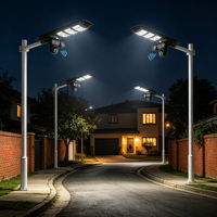 Lampe solaire tout-en-un de 450 W avec triple écran et caméra WiFi 4G pour la surveillance extérieure HD et l'éclairage public LED