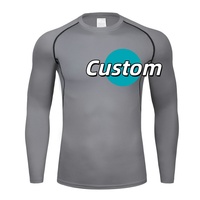 Sous-vêtements extensibles à séchage rapide, t-shirt de sport basique slim fit à manches longues de haute qualité pour hommes