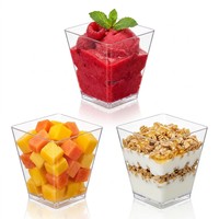 Gobelets à dessert en plastique PS rigide transparent à paroi simple, bols à gâteau, mini-récipients à crème glacée pour les buffets, les fêtes et les traiteurs