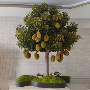Árbol de <span class=keywords><strong>Durian</strong></span> Artificial con Frutos Púrpuras Realistas, Tronco de Fibra de Vidrio, Decoración Tropical para Interiores, Cafés y Supermercados - Product Image 6