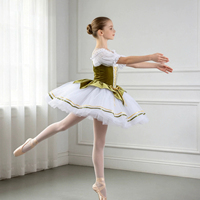 Jupe de ballet professionnelle en velours pour enfants, robe de spectacle pour filles automne-hiver, robe de concours