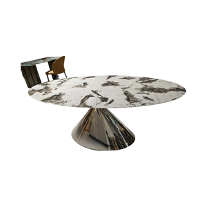 Fashionable Natural Marble Oval Durable Waterproof <strong>Stable</strong> Eco-Friendly Dining <strong>Table</strong> for Villa Hotel Apartment Modern Furniture - Product Image 4