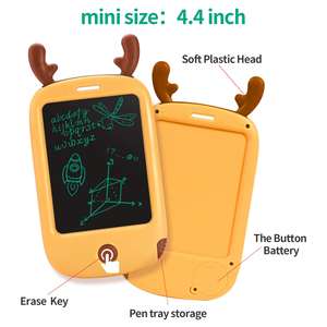Tablette numérique LCD Grechi 4,4 pouces Fawn avec batterie pour les enfants de 5 à 7 ans - Jouet éducatif de <span class=keywords><strong>dessin</strong></span> certifié EN71 - Product Image 2