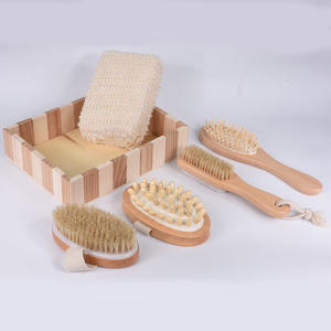 Lungo Manico In Legno Naturale Setole Massager Del Corpo bagno <span class=keywords><strong>set</strong></span> bagno <span class=keywords><strong>set</strong></span> regalo <span class=keywords><strong>spa</strong></span> Per Le Donne Degli Uomini Della Pelle - Product Image 2