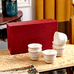 Offre Spéciale – Ensemble Tasse et Soucoupe en Porcelaine Fine Dorée Alfa, Style Européen de Luxe, Écologique et Personnalisable pour Entreprises - Product Image 1