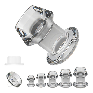 Clear Hollow Butt Plug - TPE Waterproof Anal Toy - S/M/L