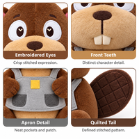 Peluche Castor Adorable OEM – Vente Directe Usine, Couleurs/Expressions/Tailles Personnalisables, Production en Petites Séries Disponible