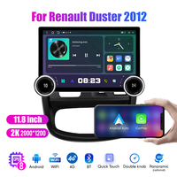 11.8 "diamant double boutons 2K QLED écran 2 Din Android autoradio pour Renault Duster 2012 stéréo Android Auto Carplay