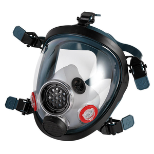 Masque complet en silicone, protection contre les gaz, anti-poussière, cartouche chimique réutilisable, ajustement confortable, respirateur 3 couches avec deux filtres - Product Image 1