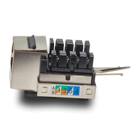 Connecteur Keystone et coupleur FTP Cat6A RJ45 8P8C entièrement blindés avec contacts en bronze phosphoreux plaqués or