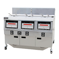 Freidora Comercial Eléctrica/a Gas de Uno/Dos/Tres Tanques con Panel de Control por Computadora y Bomba de Aceite