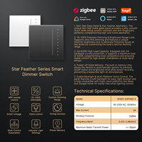 Interrupteur intelligent à intensité variable WiFi/Zigbee Mose Star Feather Series, norme européenne, contrôle tactile LED, avec commande vocale