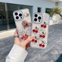 Galvanoplastie cadre de caméra papillon cerise colle étui de téléphone portable adapté pour iPhone 16Promax transparent PC housse de protection