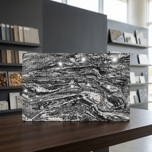 Dalle de granit Viscon blanc poli flammé, moderne et luxueuse, légère, écologique, durable et découpable sur mesure pour comptoirs de cuisine - Product Image 4