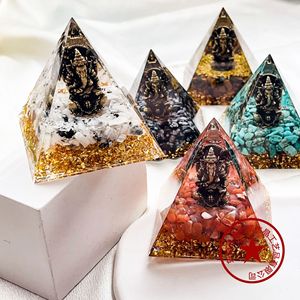 Bán buôn trắng tinh thể thần loạt bức tượng nhỏ xuyên biên giới nóng bán tinh thể tự nhiên kim tự tháp Khắc Đồ trang trí keo giảm - Product Image 3