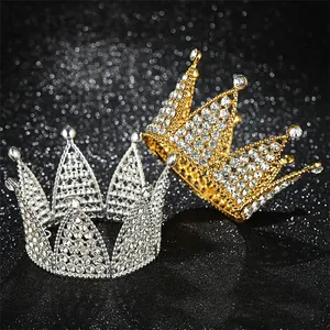 Tiara de casamento coroa de metal dourado simples, coroa de noiva 2020