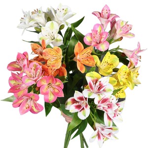 Fleurs de lys artificielles Meng Jie en plastique à six pétales pour la décoration de la maison et les accessoires de mariage - Product Image 5