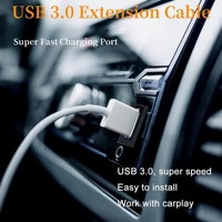 Câble d'extension USB 3.0 de 0,3 m/1 m/2 m à encastrer, rallonge de prise USB avec boucle pour tableau de bord de voiture, camion, bateau, moto