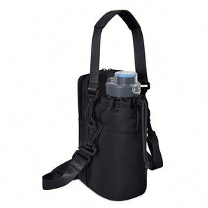 Portable Water Bottle Bag Mobile Phone Pocket New Cross-Border Fashion Classic Canvas Storage Strap Water Bottle Suspender Bag - Product Image 2