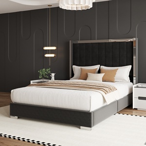 Base de repos moderne de luxe réglable en velours rembourré avec détails réfléchissants et extrémités légèrement courbées pour les intérieurs résidentiels - Product Image 2