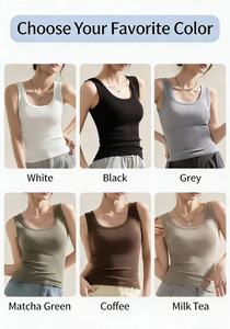 Camiseta sin mangas OME con logo personalizado para mujer, suave, elástica, transpirable, de punto, ajustada, para uso casual y deportivo. - Product Image 5