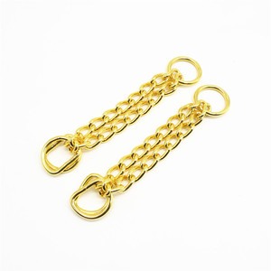 Vendita calda di piccole dimensioni regolabile in acciaio inox saldatura cerchio anello martingala <span class=keywords><strong>cane</strong></span> mezza catena di strozzatura per Pet <span class=keywords><strong>collare</strong></span>-colore oro - Product Image 3