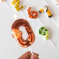 Bougies Chiffres Écologiques Sans Fumée Couleur Unie pour Gâteaux d'Anniversaire 0-9 Décorations de Gâteaux Style Animalier Dessin Animé