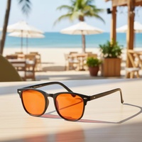 Montura Óptica Decorativa TR90 de Alta Calidad, Lentes Amarillo Rojo Naranja, Logotipo Personalizado, Anti Luz Azul, para Dormir