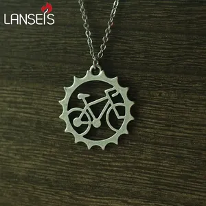 Collana con ciondolo a forma di bicicletta, bellissimo gioiello <span class=keywords><strong>unico</strong></span>, ricordo per amici ciclisti, testimonino dell'amicizia. - Product Image 1