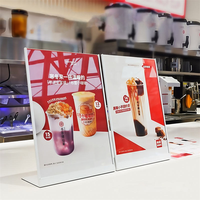 Support de menu en métal en forme de L, résistant aux chocs, pour affichage de prix, porte-menu de table