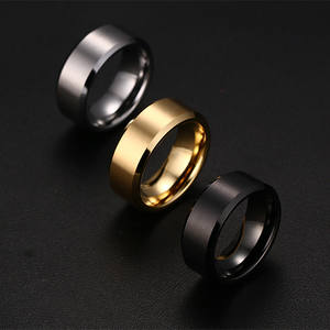 New Design 8mm Width Black Stainless Steel Fashion Casual <b>Ring</b> for Women Men High Quality <b>Couple</b> Wedding Jewelry - Product Image 1