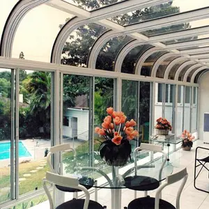 Nhôm Đôi Tempered Glass House Conservatory Sunrooms Đối Với Vườn Ngoài Trời Với Cửa Sổ