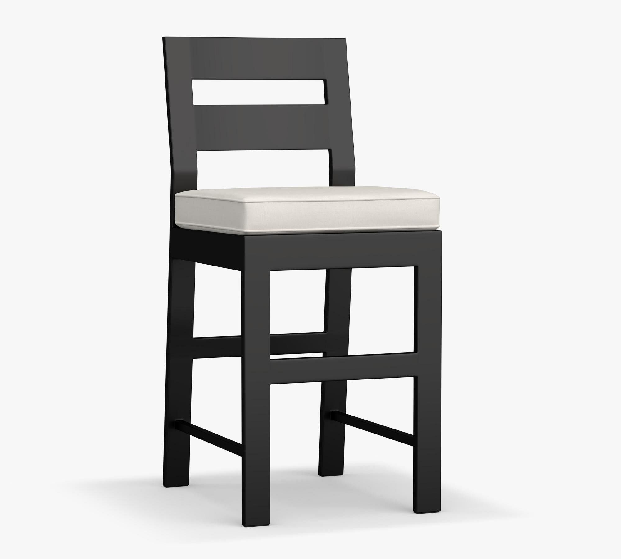 Powder Coated Rustproof Furniture Aluminum Frame Counter Bar Stool with Soft Cushion