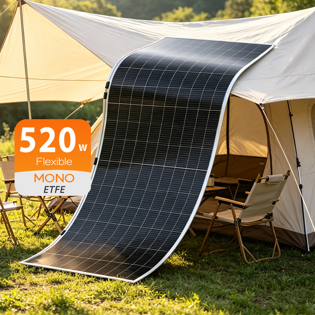 100w-520w Thin Film Flexible Solar Panels Home Use Roof Usb Output Port Solar Charger for Car RV Boat