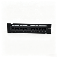 Panneau de brassage réseau Cat6 UTP 12 ports, 10 pouces, pour montage mural et en rack, avec connecteurs RJ45 Keystone, pour système de câblage LAN