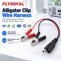Câble de charge CC avec pince crocodile rouge et noire, double prise jack, 18 20 22 AWG, en cuivre PVC, faisceau de câbles OEM personnalisé
