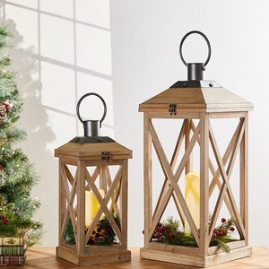 <strong>Lanterns</strong> Wedding Bamboo Wood Decorative Candle <strong>Lantern</strong> Vintage <strong>Hanging</strong> <strong>Lantern</strong> For Halloween <strong>Christmas</strong> - Product Image 1
