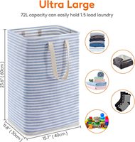 Boîte de rangement en coton de grande capacité Panier à linge avec poignées Panier de rangement pour jouets réutilisable pour enfants