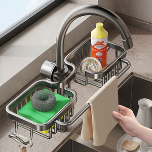 Support de rangement pour robinet de cuisine Fournitures d'évier à légumes Torchon ménager, panier de drainage en <span class=keywords><strong>éponge</strong></span> Panier de rangement Panier de drainage - Product Image 3