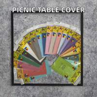 137x274cm nappe en plastique PE jetable faite à la main couleur unie imperméable à l'eau résistant aux rides couverture de Table de fête pour anniversaire à la maison