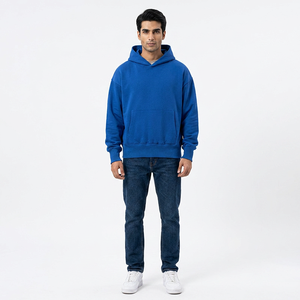 H5521 Otoño e Invierno Venta caliente al por mayor personalizado 330 Gsm mezcla de algodón forro polar sudaderas con capucha lisas sudaderas con capucha de gran tamaño - Product Image 1