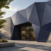 Panneau composite en aluminium 3D Touch 4 mm ignifuge, revêtu de fluorocarbone, antistatique, antibactérien, façade murale extérieure moderne