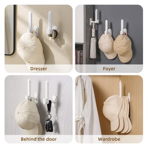 <b>Plastic</b> Simple Convenient Wall Mounted Modern Hat Storage Rack Home Decoration Hat Storage <b>Rod</b> Seamless Installation - Product Image 4