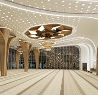 Lustre polygonal LED à double couche pour décor d'éclairage intérieur de mosquée, lampe suspendue hexagonale de nouveau restaurant d'hôtel à la mode