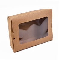 Boîte d'emballage en papier kraft pour cupcakes, toast, beignets, biscuits, conteneur alimentaire pour boulangerie à emporter avec fenêtre transparente