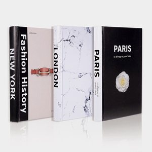 Decorazione Moderna per Tavolino da Caffè Set <span class=keywords><strong>di</strong></span> 3 <span class=keywords><strong>Libri</strong></span> con Pagine Bianche Decorazione Libro con Copertina Rigida - Product Image 3